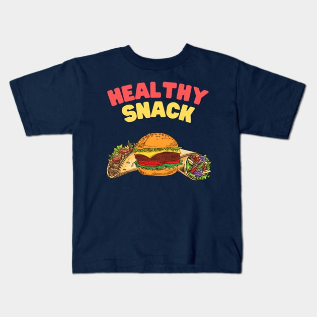 Slightly Wrong Healthy Snack Fast Food Kids T-Shirt by waltzart